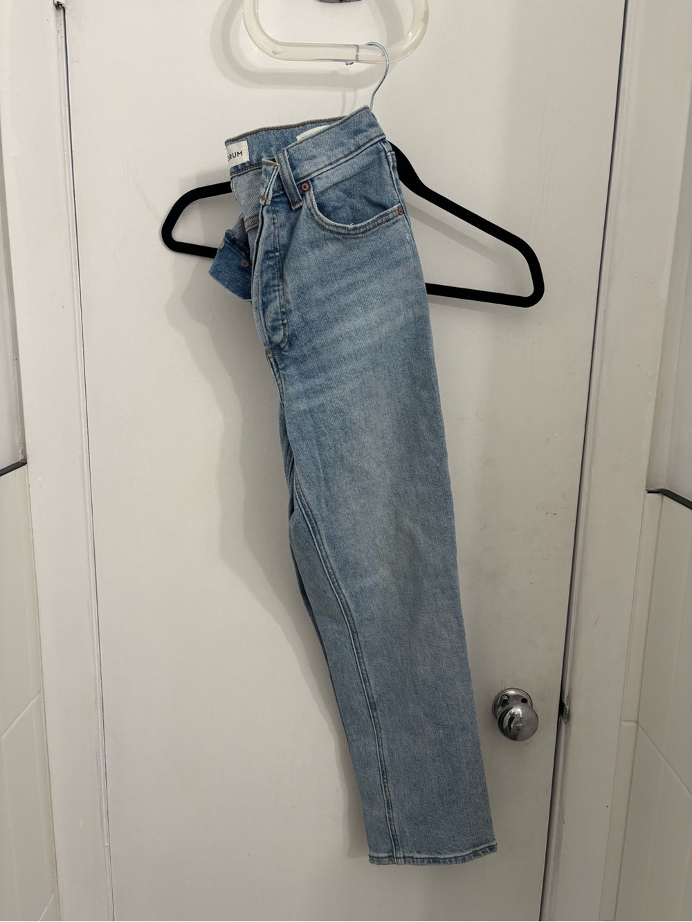Denim Forum Light Blue Straight Leg Jeans